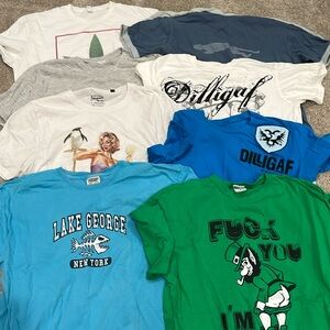 Lot of 8 L tees